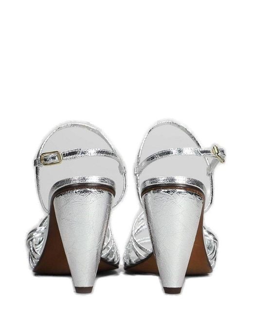Vivienne Westwood White Metallic Effect Knotted Sandals