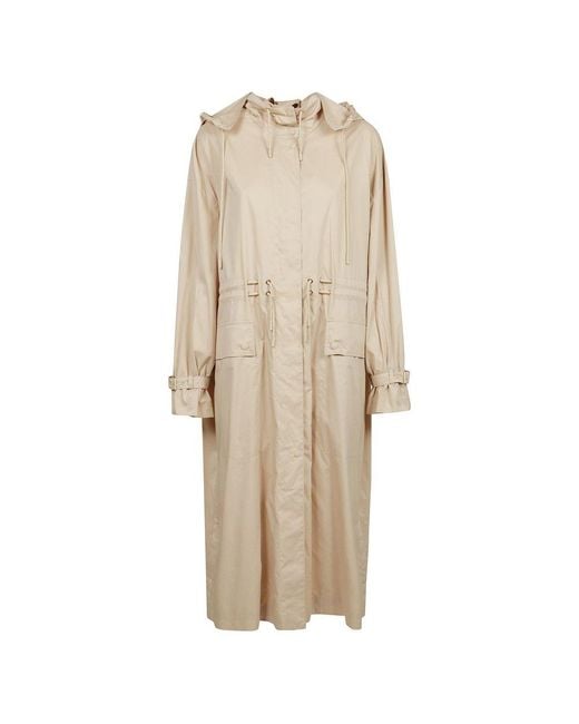 Max Mara Natural Drawstring Hooded Parka