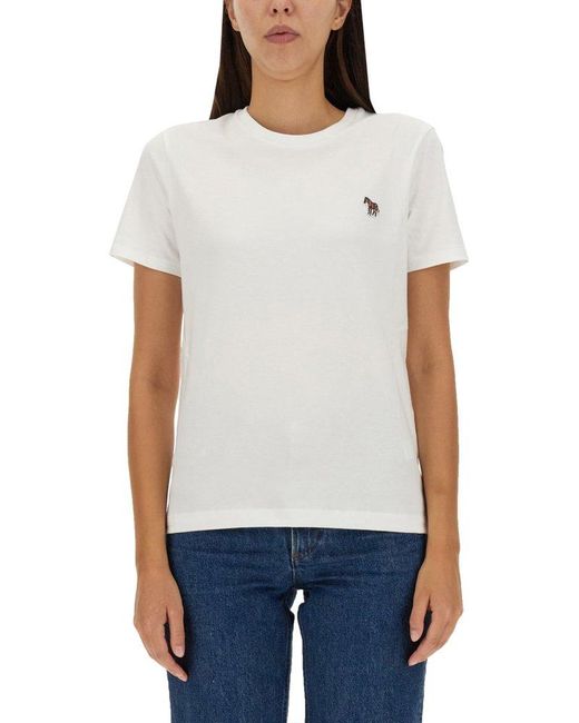 PS by Paul Smith White T-Shirt With Logo Patch
