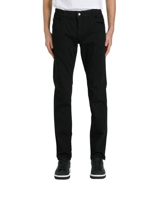 Dolce & Gabbana Black Slim-fit Denim Jeans for men