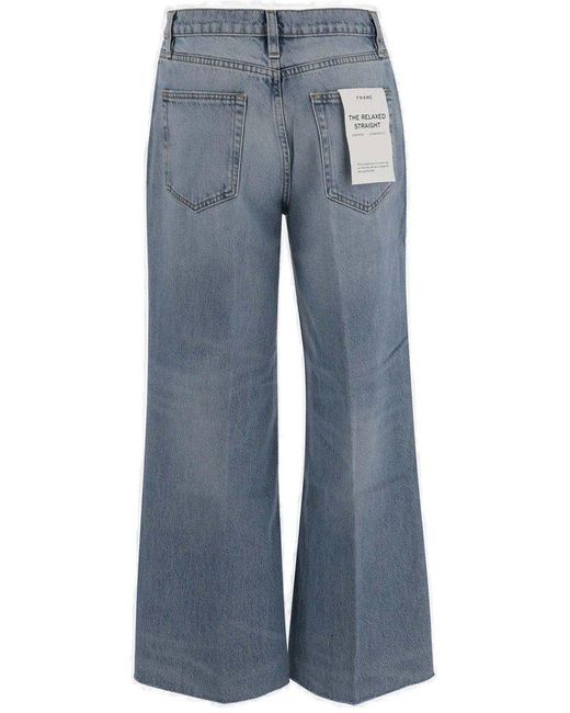 FRAME Blue Straight-leg Jeans