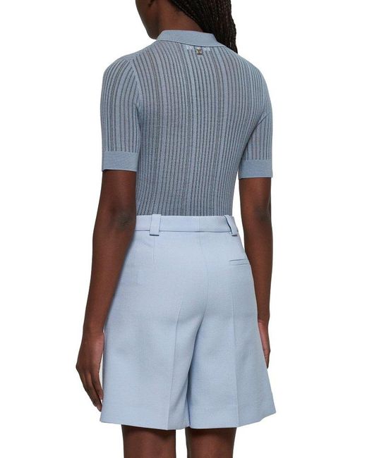 Chloé Blue Light Wool Crêpe Tailored Shorts