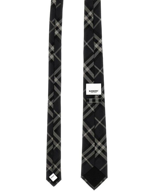 Burberry Black Check Silk Tie Ties, Papillon for men