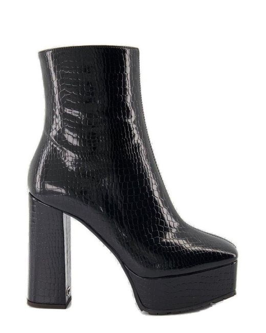 Giuseppe Zanotti Black Morgana Square Toe Ankle Boots