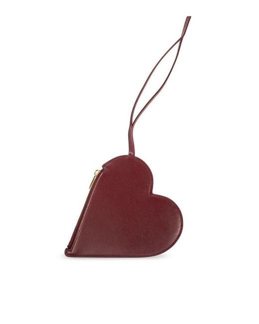 Jil Sander Red Heart Shaped Clutch Bag
