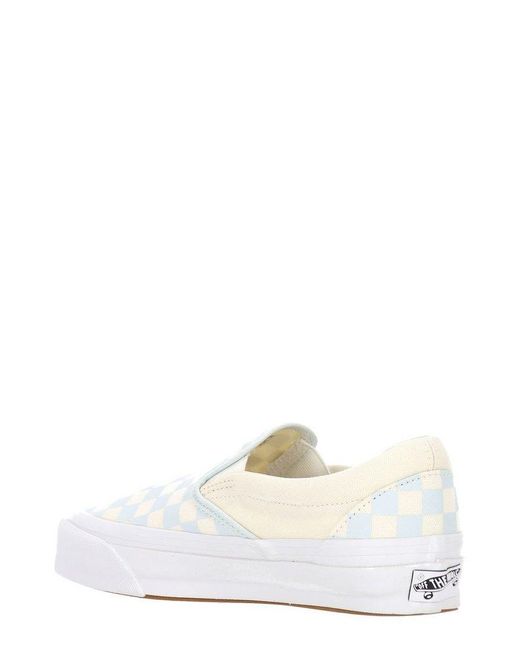 Vans White Checked Lx Classic Lip-On 98 Sneakers for men