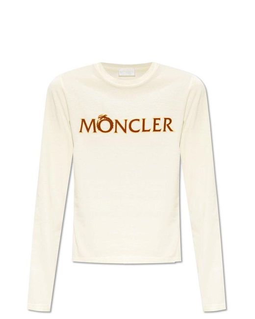 Moncler Natural Top With Logo,