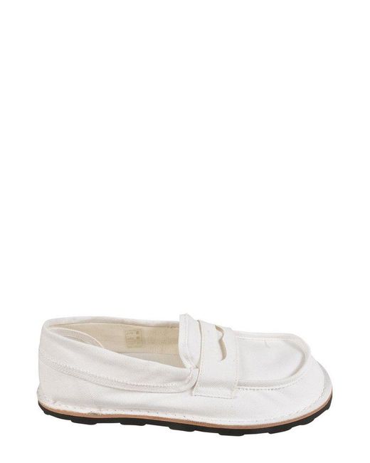Moschino White Round Toe Slip-On Loafers for men