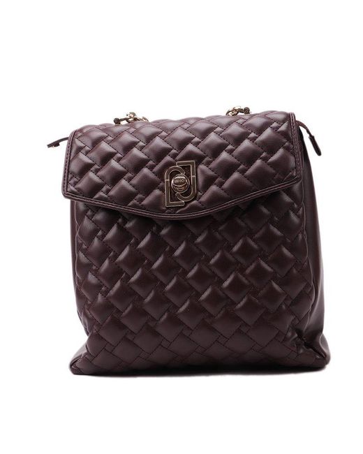 Liu Jo Purple Quilted Chain-linked Backpack