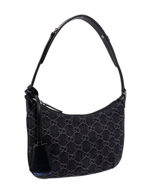 Gucci Blue Monogrammed Denim Shoulder Bag