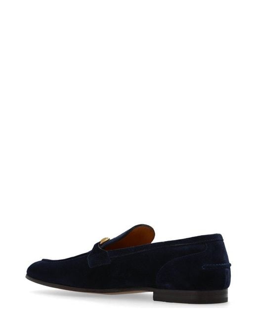 Gucci Blue Jordaan Horsebit Detail Slip-on Loafers for men