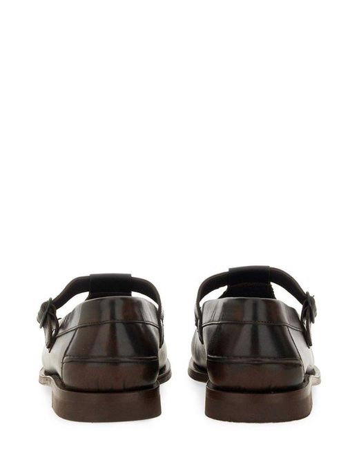Hereu Black Alber T-Bar Strap Flat Shoes for men