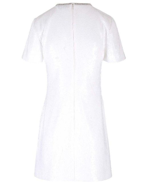 Self-Portrait White Mini Dress With Sequins