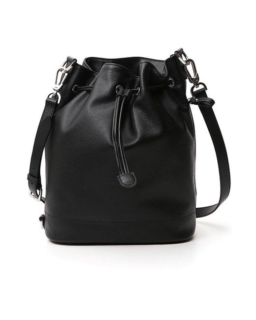 Longchamp Drawstring Bucket Bag in Black | Lyst Australia