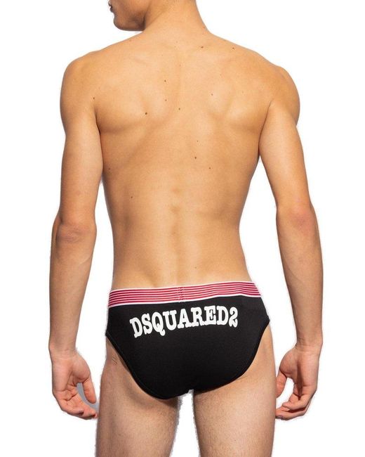 DSquared² Black Briefs With Logo, for men