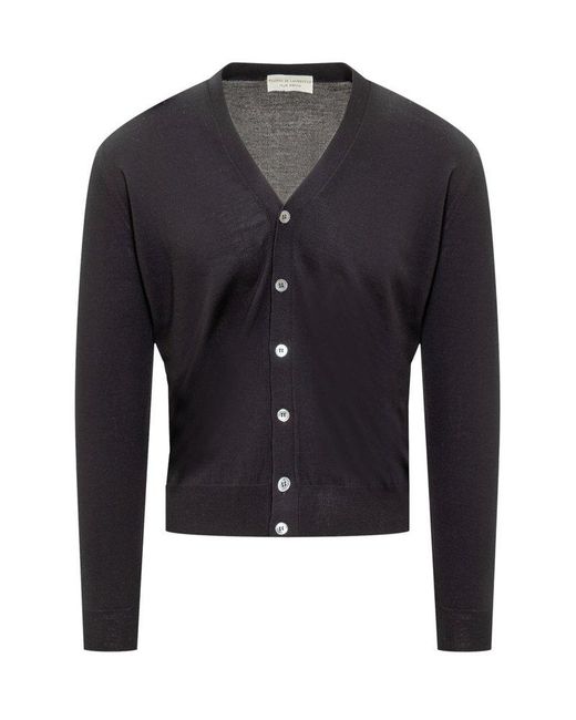 FILIPPO DE LAURENTIIS Blue Buttoned Knit Cardigan for men