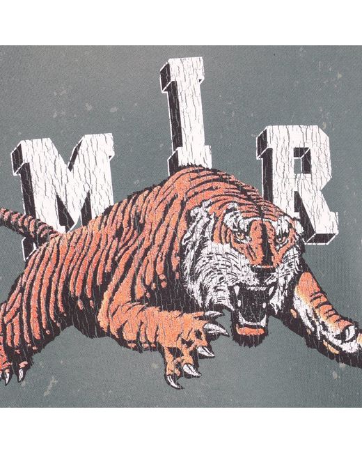 Amiri Vintage Ss Tiger-print Short-sleeve Sweatshirt in Green for Men | Lyst