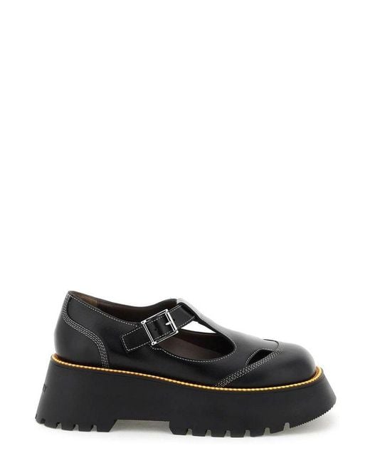 Burberry Chunky Sole Mary Jane Shoes in Black | Lyst UK