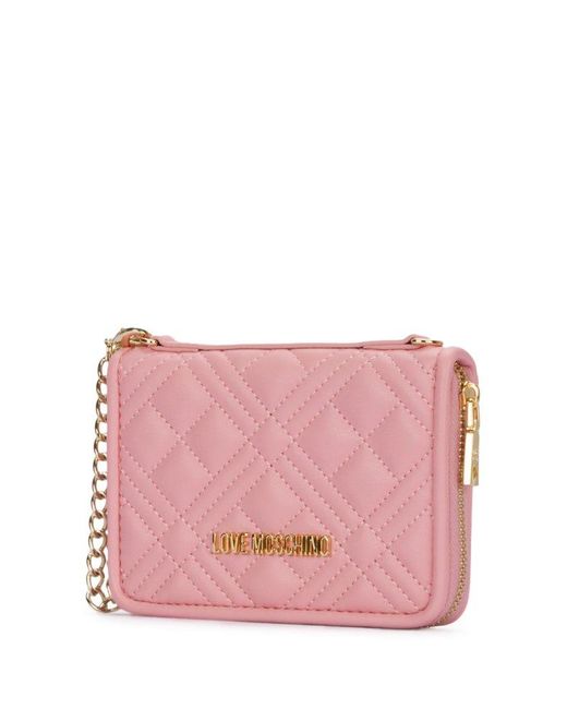 Love Moschino Pink Quilted Chain-detail Wallet