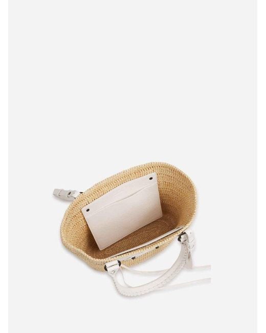 Balenciaga White Le Cagole Raffia Basket Bag