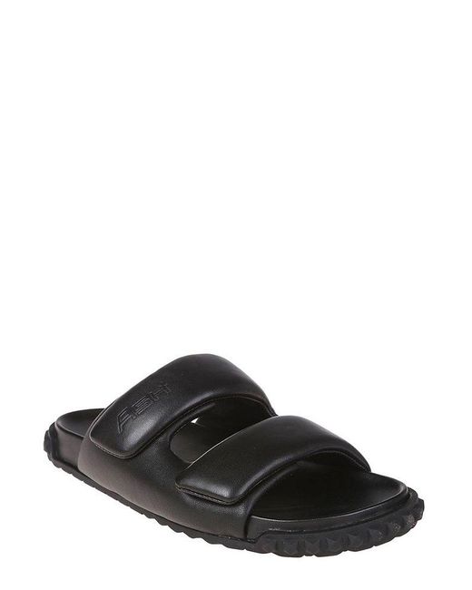 Ash Black Twist Studded Slip-On Footbed Sandals