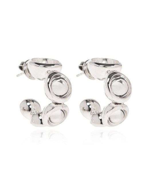 Bottega Veneta Metallic Silver Earrings,