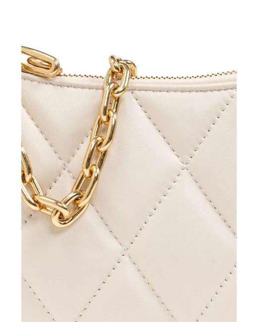 Burberry Rocking Horse Quilted Mini Shoulder Bag in Natural