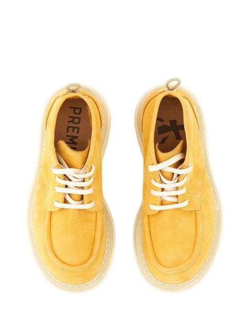 Premiata Yellow Platform Lace-Up Boots for men