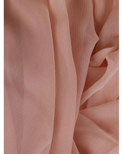 Max Mara Pink Meandro Logo Patch Scarf
