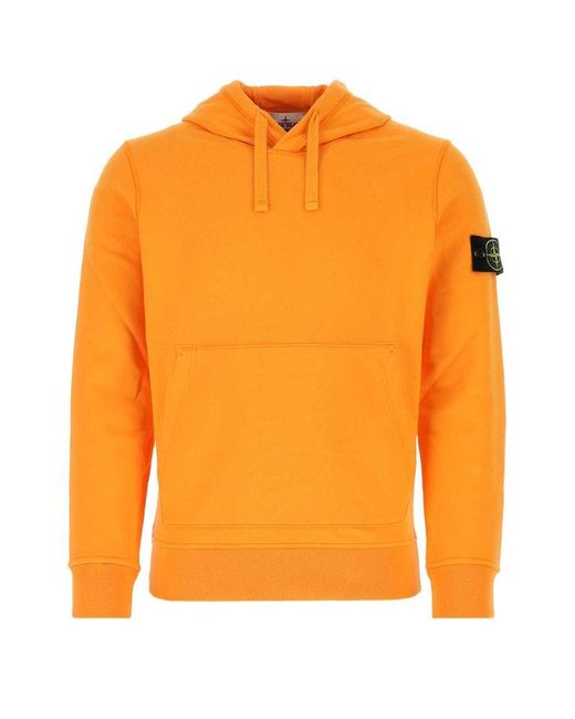 Stone Island Orange Cotton Sweatshirt for men
