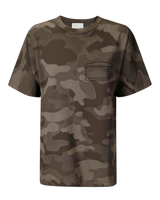 Aries Green Aged Camo Ss T-Shirt