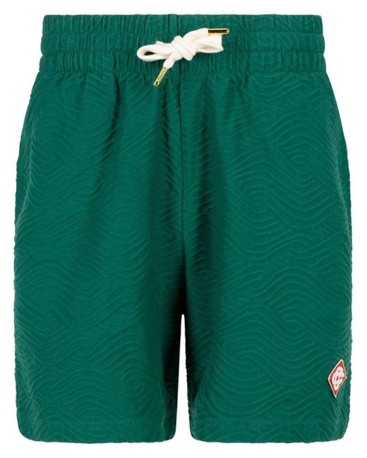CASABLANCA Green 3d Wave-jacquard Shorts for men
