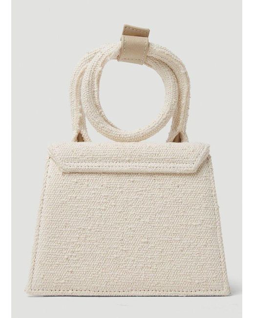 Jacquemus Leather Le Chiquito Noeud Satchel in Beige Natural Womens Bags Satchel bags and purses 