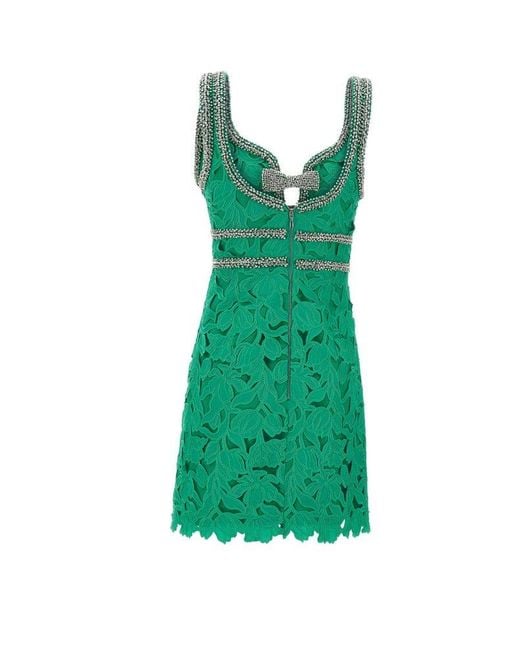 Rebecca Vallance Green Embellished Mini Dress