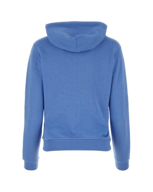 Polo Ralph Lauren Blue Logo Embroidered Zipped Drawstring Hoodie