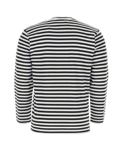 COMME DES GARÇONS PLAY Black Striped Long-sleeve T-shirt for men