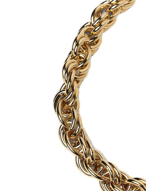 KENZO Metallic Boke Flower Pendant Chained Necklace