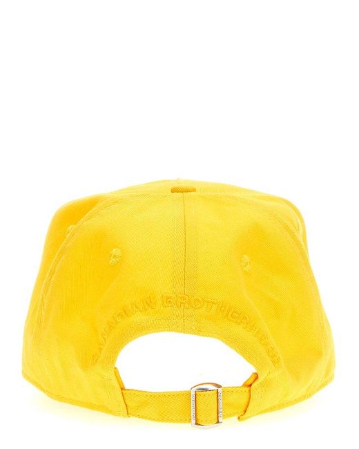 DSquared² Yellow Logo Embroidery Cap Hats