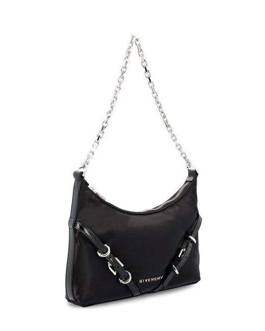 Givenchy Black Voyou Party Buckle Detailed Shoulder Bag