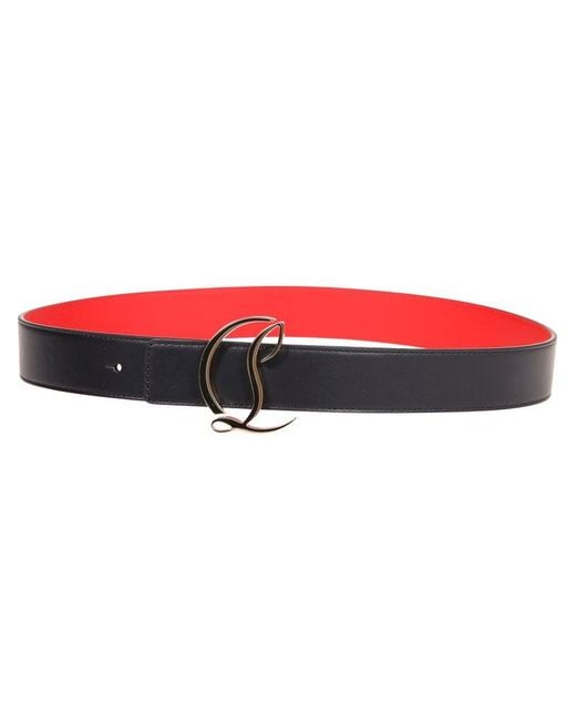 Christian Louboutin Red Cl Logo Buckle Reversible Belt