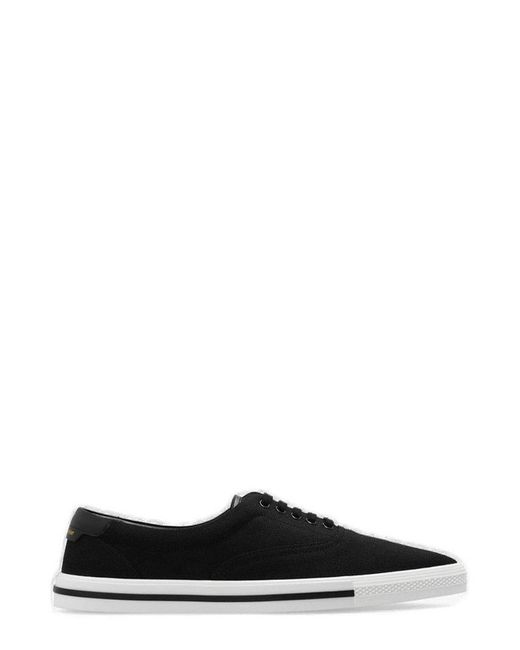 Saint Laurent Black Pointed Toe Lace-up Sneakers for men