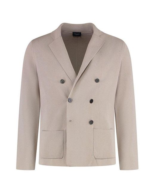 Drumohr Natural Double-Breasted Blazer Jacket for men