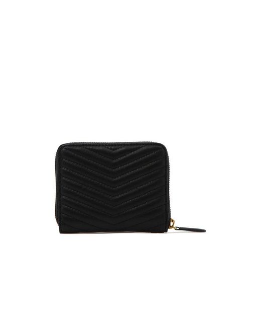 Pinko Black Leather Zip-around Wallet