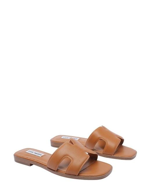 Steve Madden Brown Heist Cut-Out Detailed Sandals