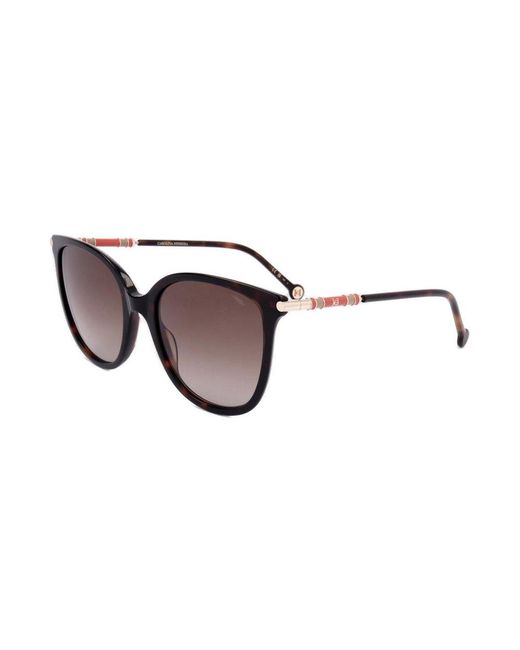 Carolina Herrera Brown Square Frame Full Rim Sunglasses