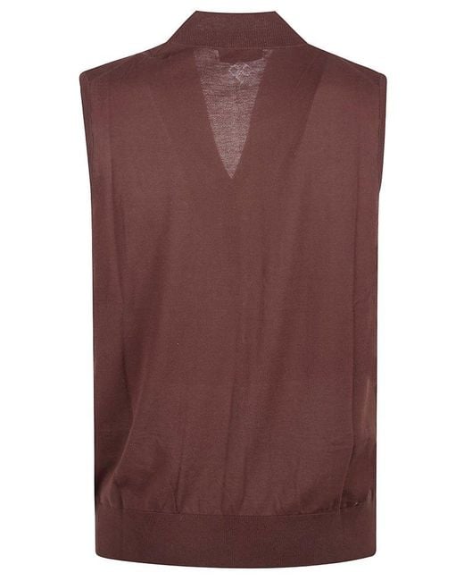 Ballantyne Purple Buttoned Vest Sweater for men