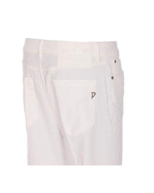 Dondup White Buttoned Trousers