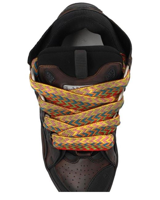 Lanvin Black Men Leather Curb Sneakers for men