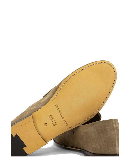 Officine Creative Green Loafers Slip-Ons for men
