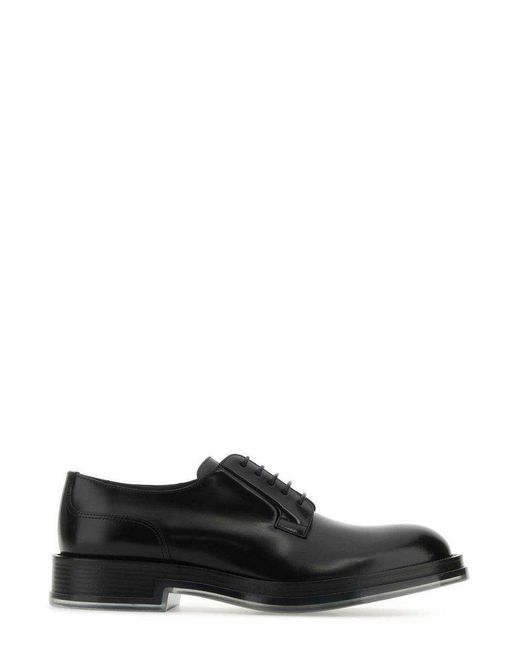 Alexander McQueen Black Round-toe Lace-up Shoes for men